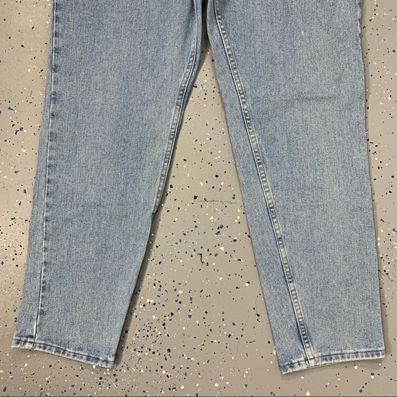 Vintage 90s Wrangler Stonewash Blue Mom Jeans High Waist Tapered Leg 14 32"x31" - Picture 13 of 15